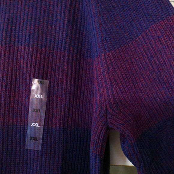 New INC International Concepts Blue & Maroon Ribbed Crewneck INC Sweate… - Picture 4 of 6